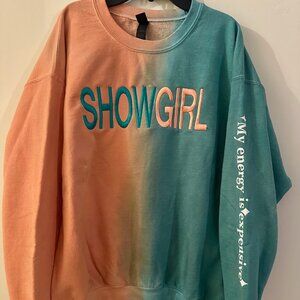 Taylor Swift SHOWGIRL Embroirdered Hand dyed SWEATSHIRT Size L
